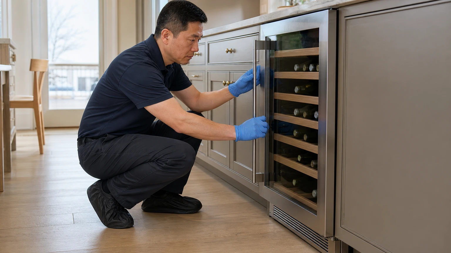 Built-in wine cooler diagnostic visit in the service area